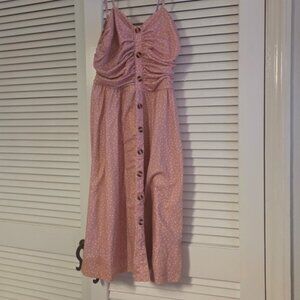 Pink Polka Dot Button-Down Dress by Drimmaks - Size M